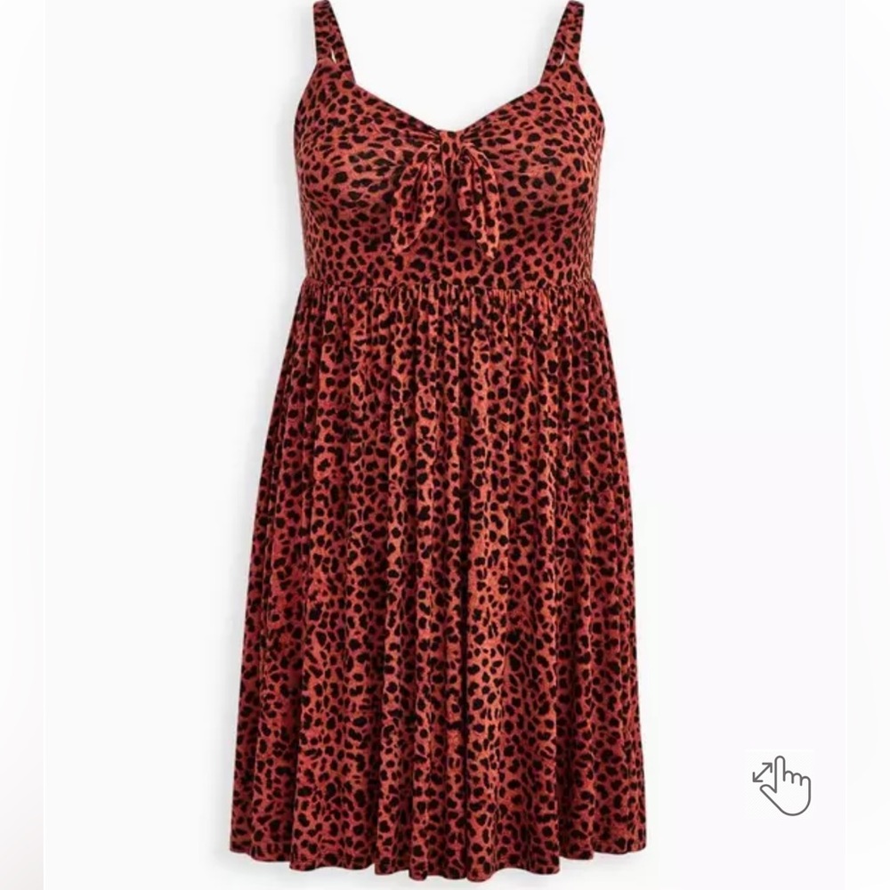 Torrid Red and Black Leopard Print Midi Dress